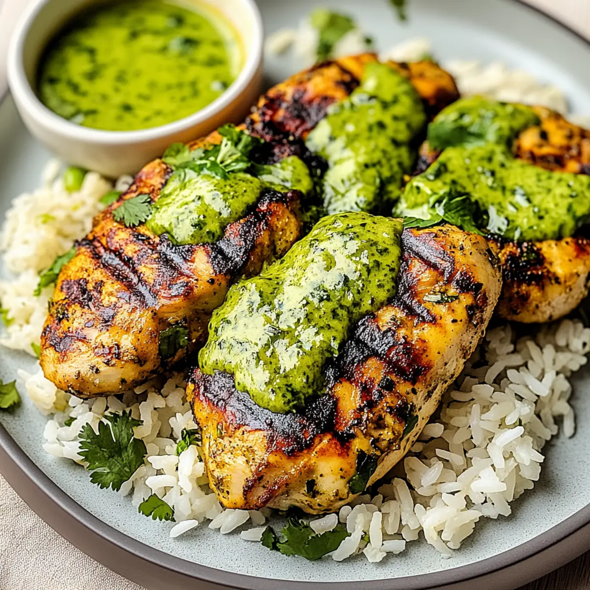 Peruvian Chicken with Aji Verde & Cilantro Rice