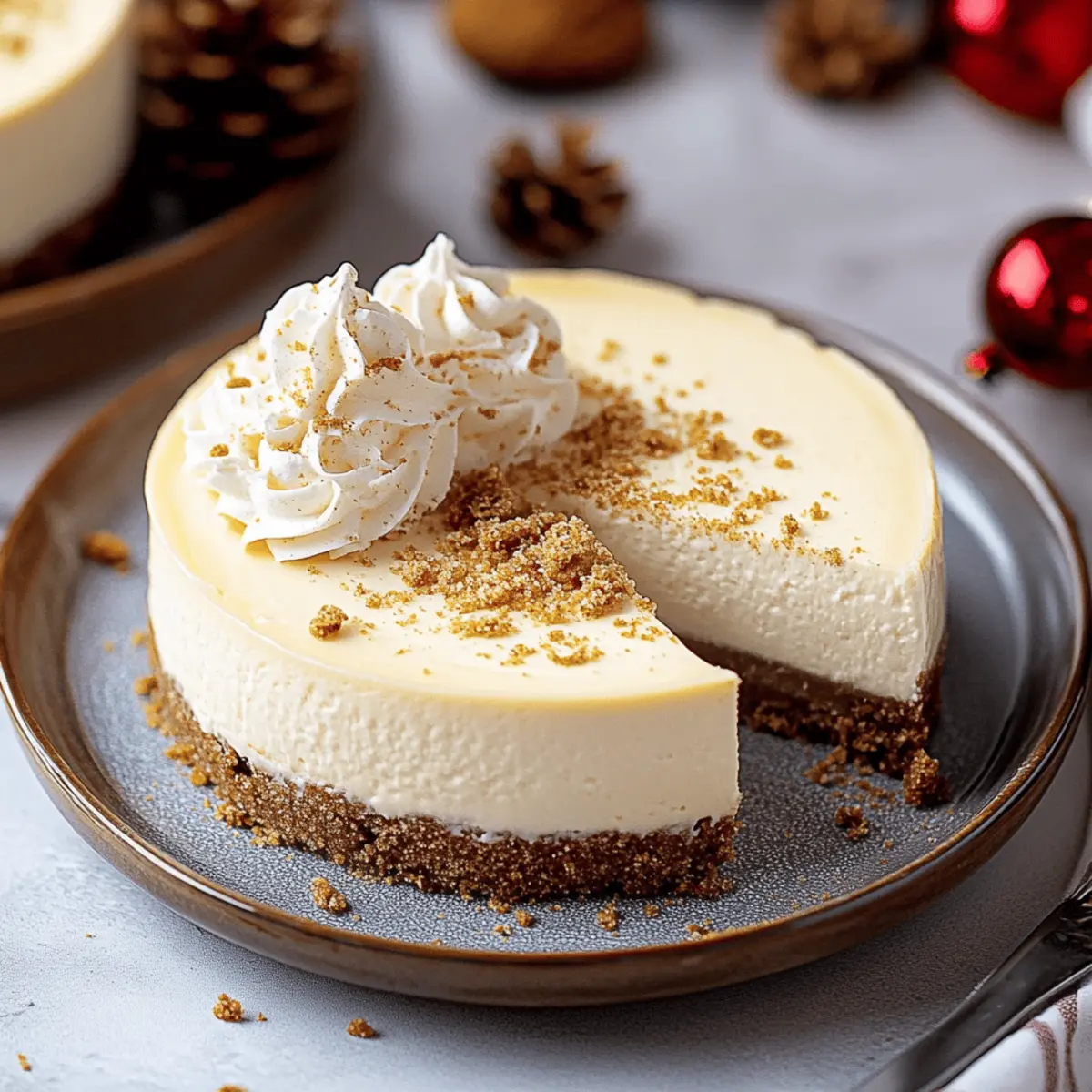 Eggnog Cheesecake with Gingersnap