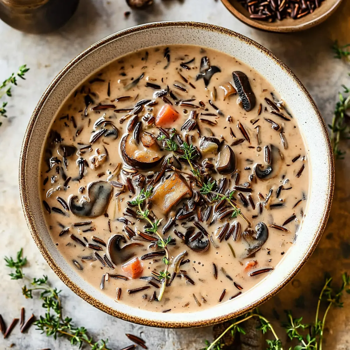 Creamy Wild Rice and Mushroom Soup