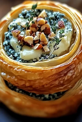Blue Cheese Walnut Thyme Puff Pastry Twirl