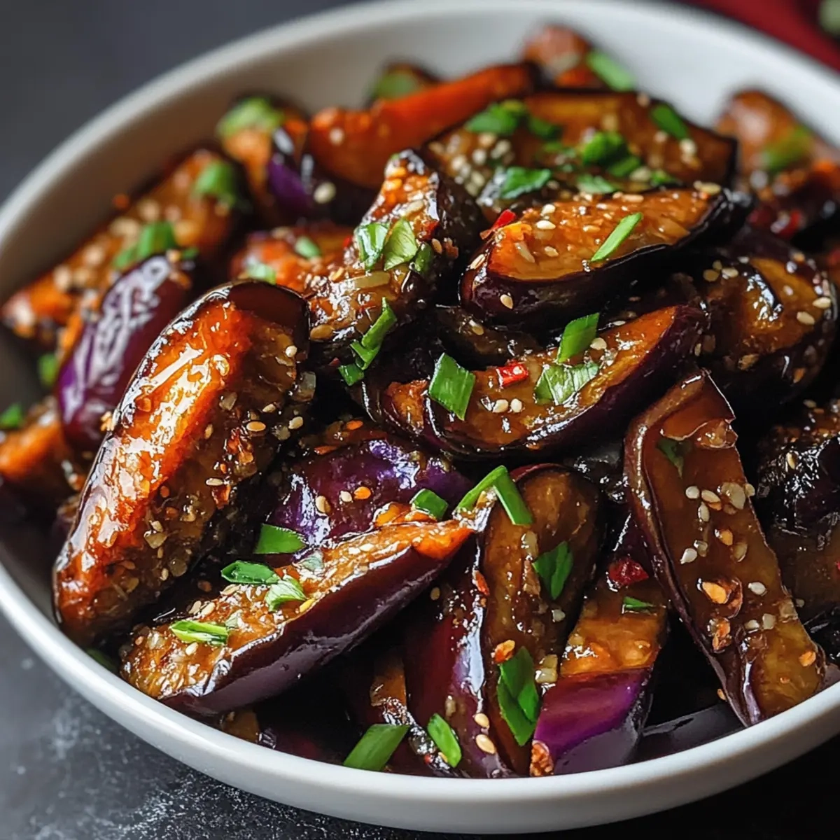 Sticky Garlic Eggplant