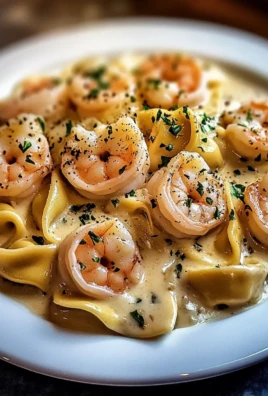Creamy Shrimp and Roasted Garlic Alfredo Tortellini