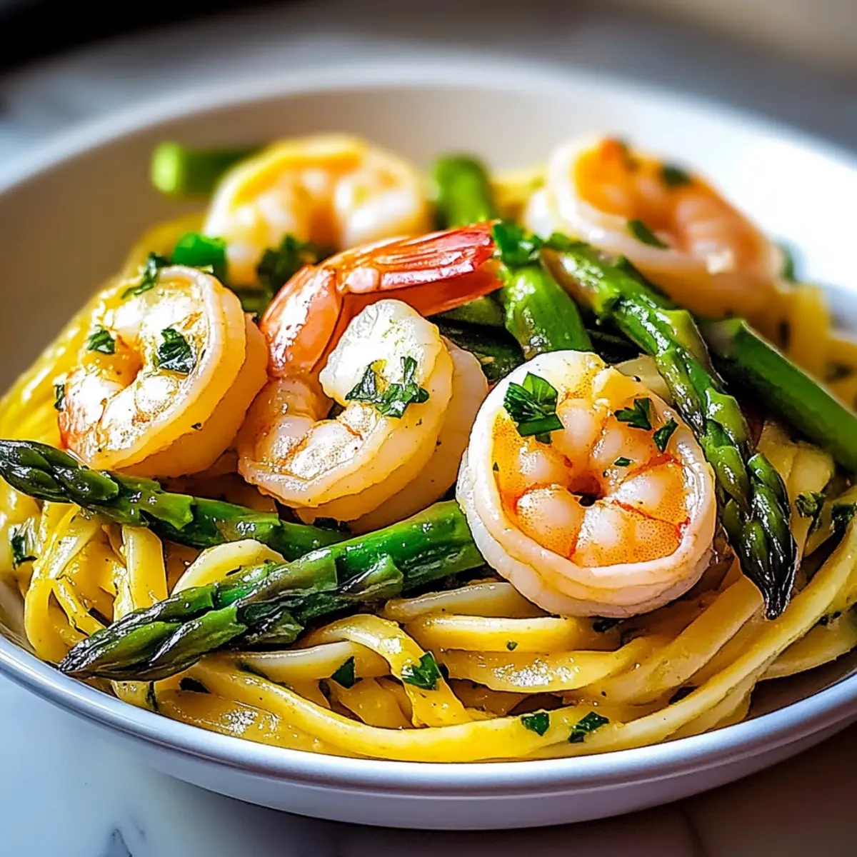 Shrimp and Asparagus Lemon Pasta