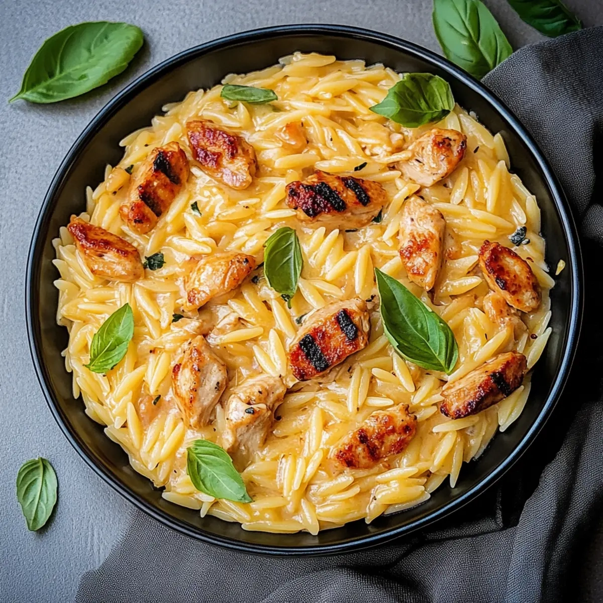 Creamy Chicken Chorizo Orzo