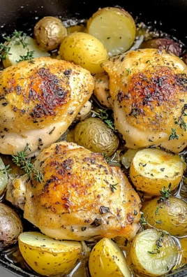 Creamy Lemon Chicken and Potatoes Skillet