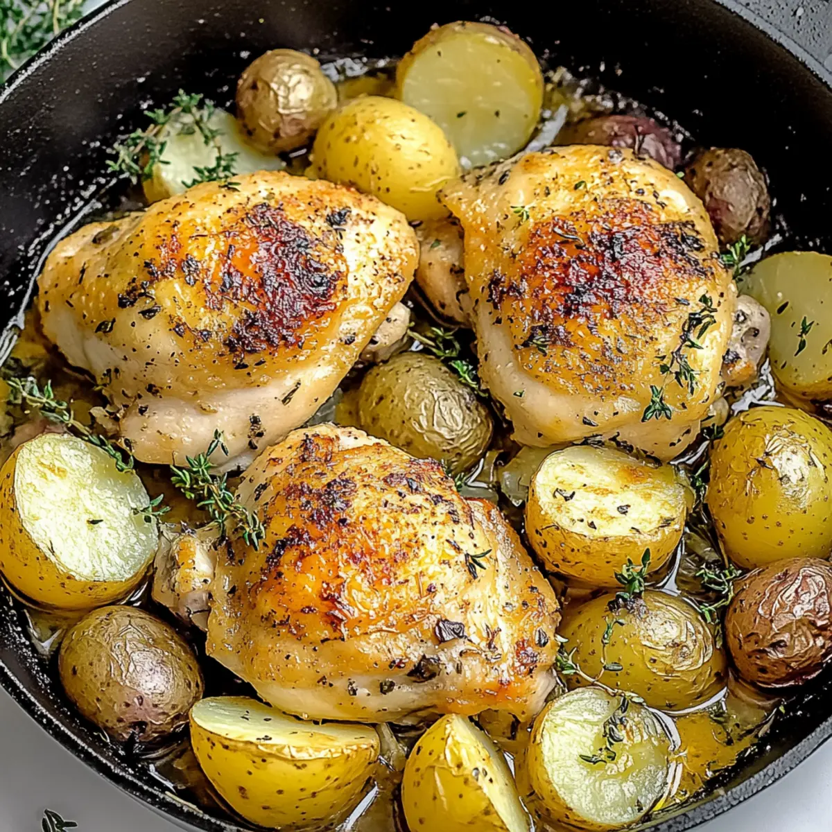 Creamy Lemon Chicken and Potatoes Skillet