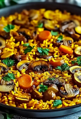 Vegan Paella with Mixed Mushrooms
