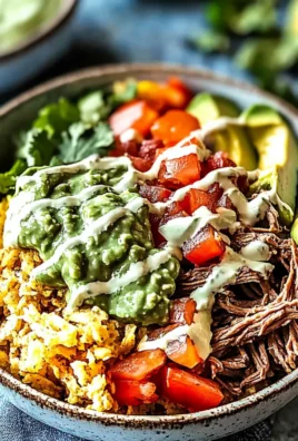 Barbacoa Beef Taco Bowls with Hash Browns & Avocado Ranch
