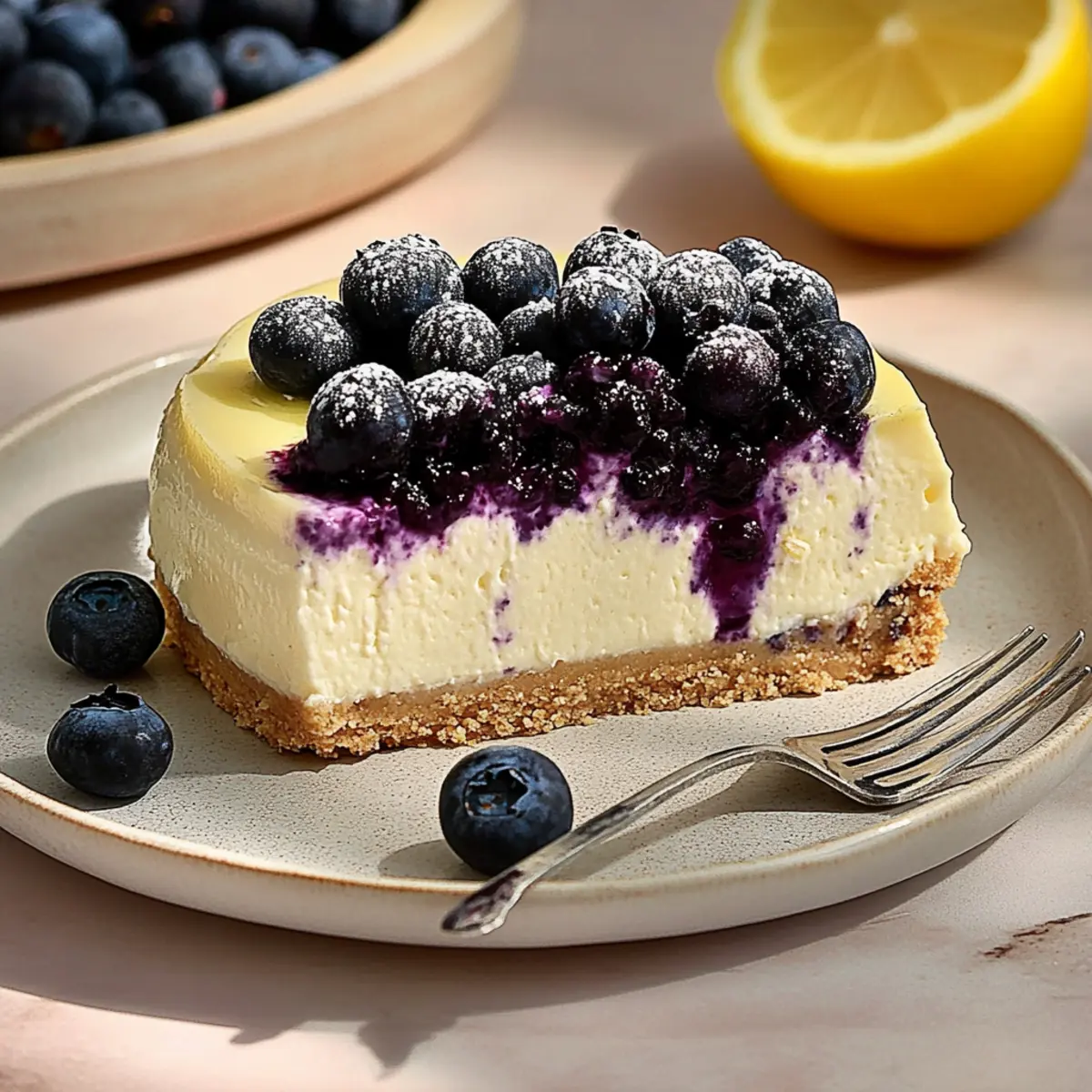 No-Bake Lemon Blueberry Cheesecake