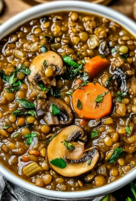 French Lentil Rice Mushroom Stew