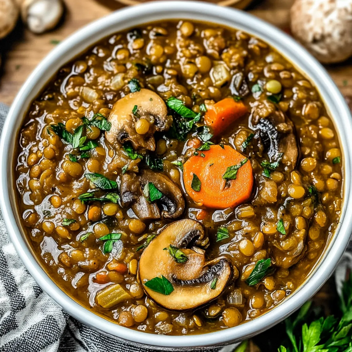 French Lentil Rice Mushroom Stew
