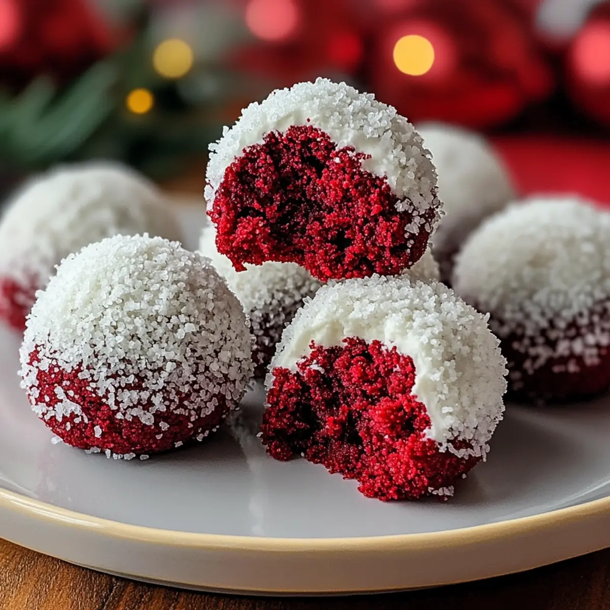 Red Velvet Snowball Cookies