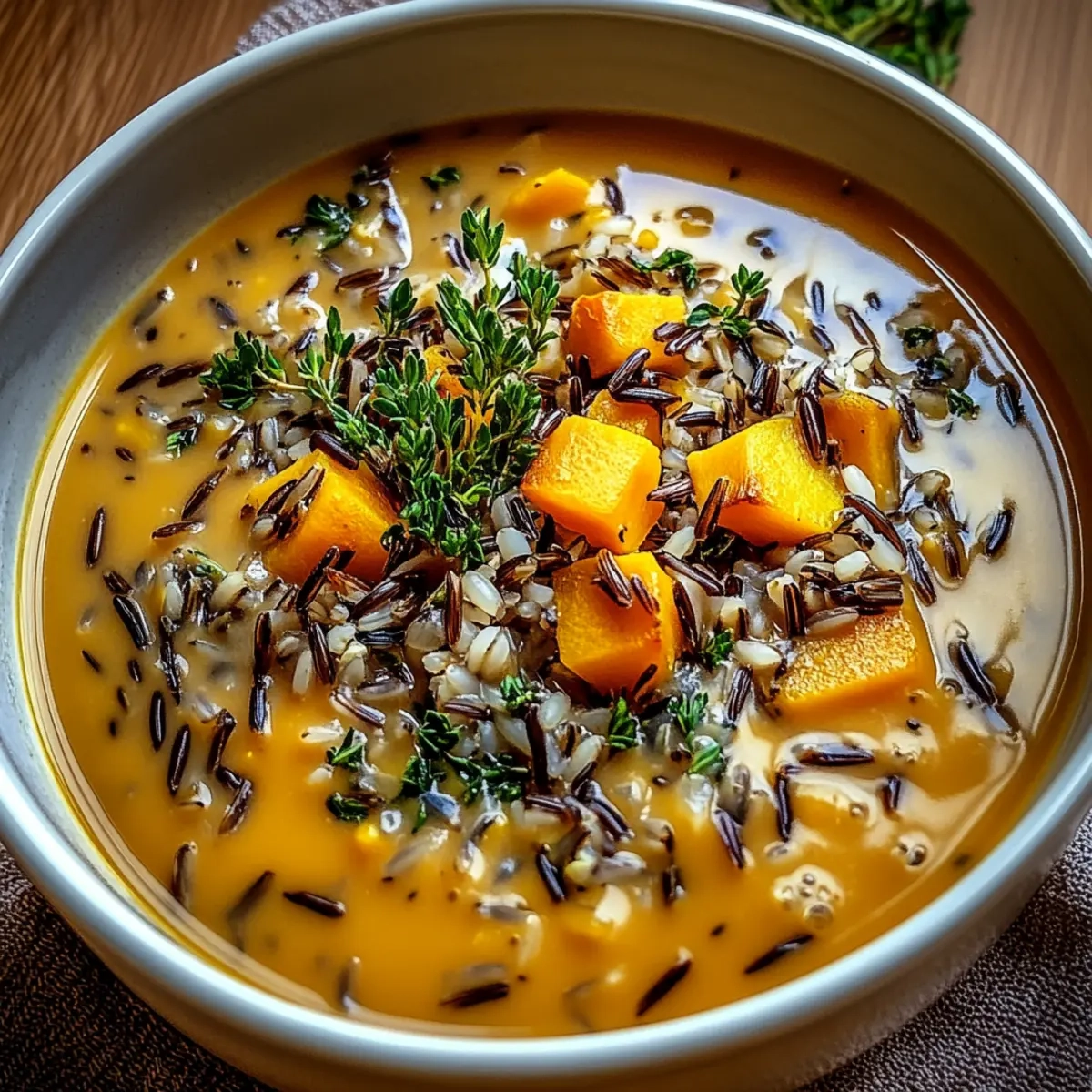 Vegan Pumpkin Wild Rice Soup