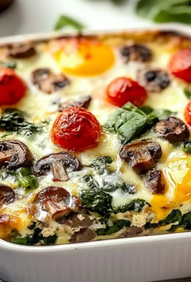 Breakfast Sausage Spinach Mushroom Egg Bake