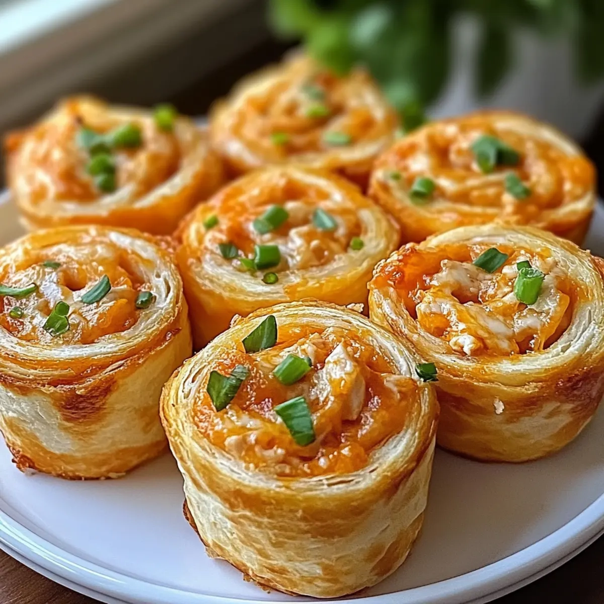 Crispy Buffalo Chicken Dip Pinwheels