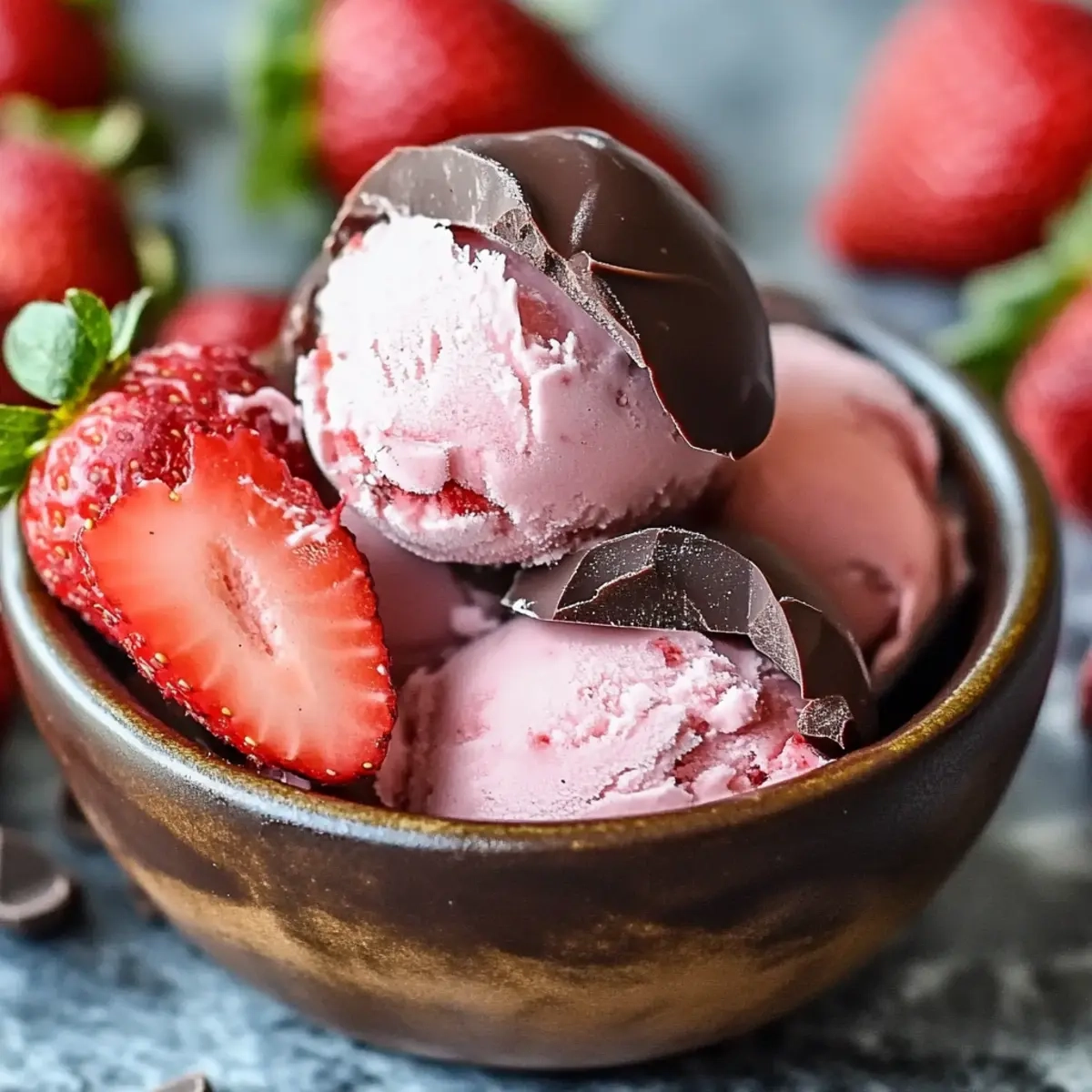 Chocolate Strawberry Frozen Yogurt Bites