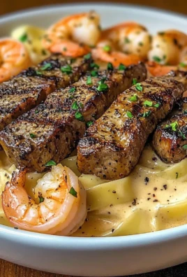 Blackened Steak Shrimp Alfredo
