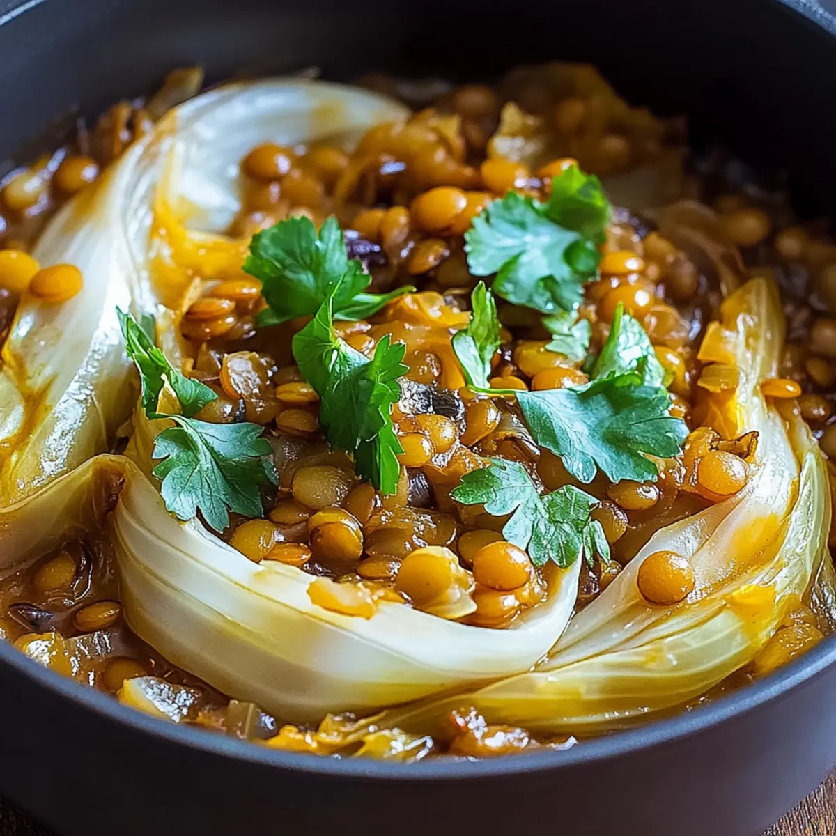 Braised Cabbage and Lentils