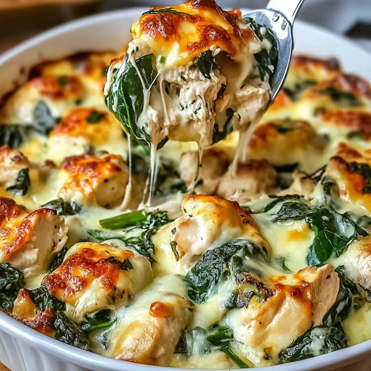 Cheesy Chicken and Spinach Casserole