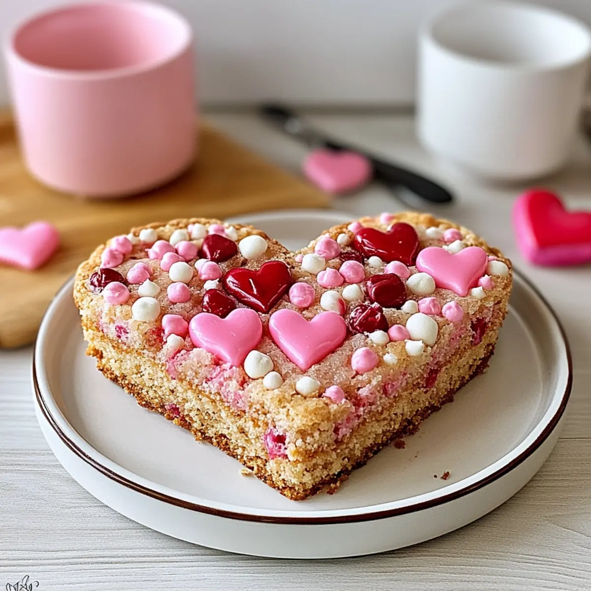 Valentine's Heart Shaped Cookie Cake