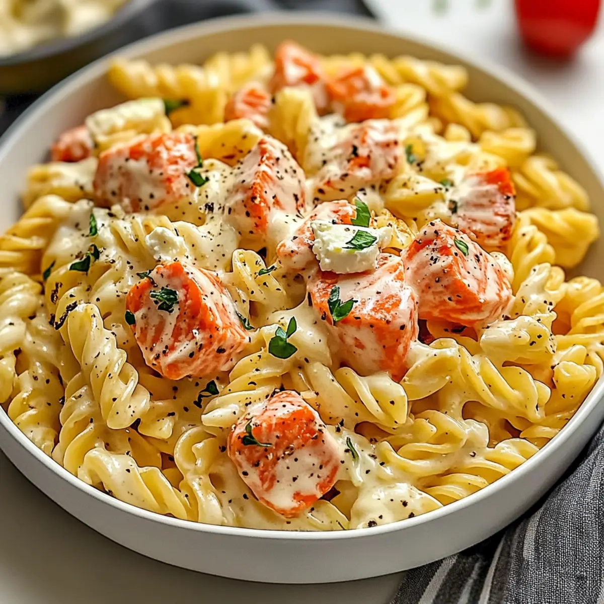 Feta Salmon Pasta