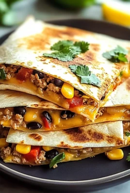 Cheesy Ground Turkey Quesadillas