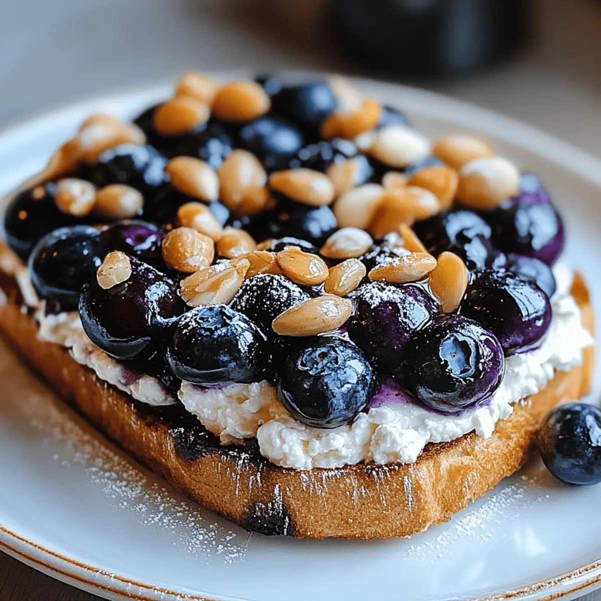 Blueberry Cottage Cheese Toast