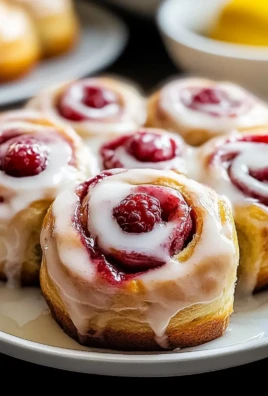 Raspberry Cinnamon Rolls with Lemon Glaze