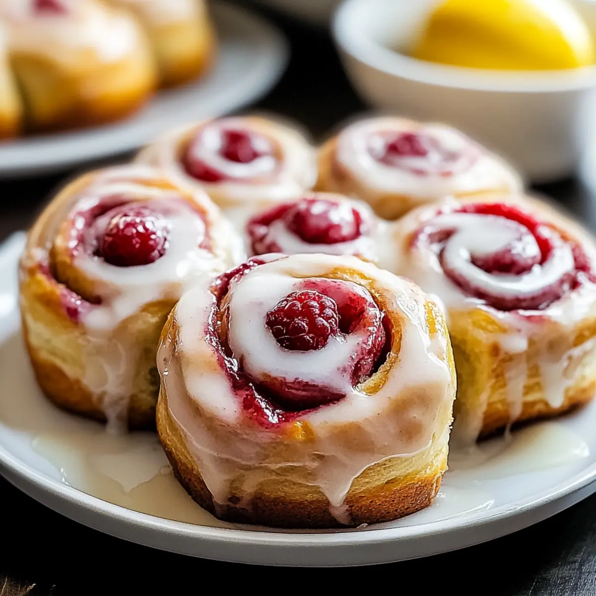 Raspberry Cinnamon Rolls with Lemon Glaze