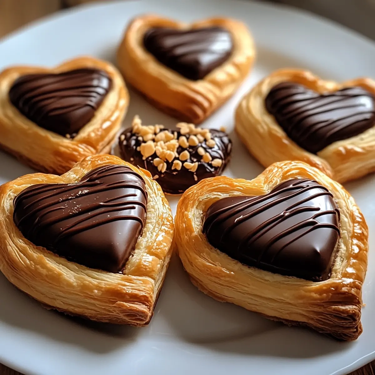 Puff Pastry Chocolate Hearts