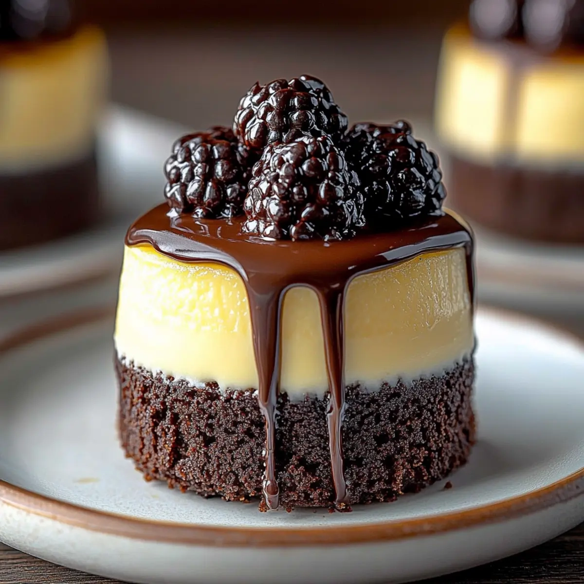 Brownie Bottom Mini Cheesecakes