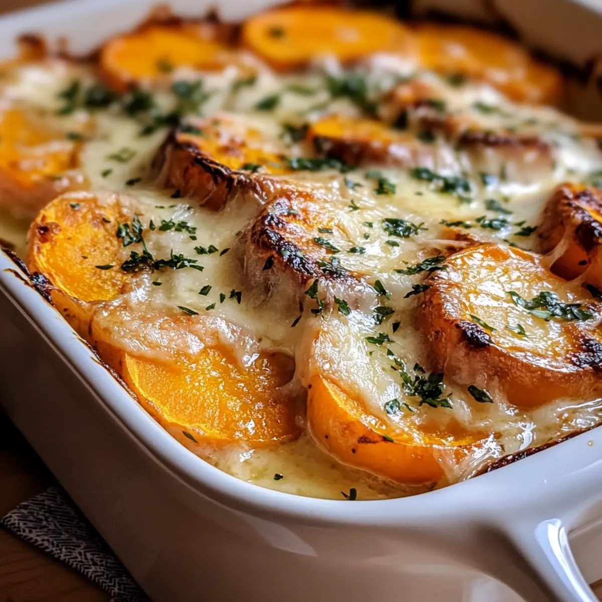 Garlic Scalloped Sweet Potatoes