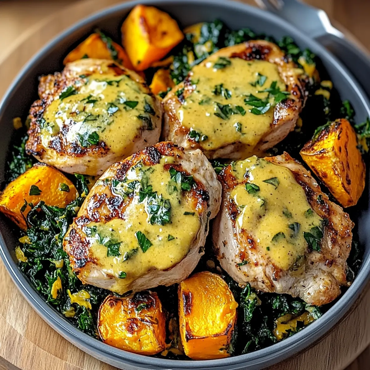 Maple Dijon Chicken & Roasted Sweet Potato Bowls