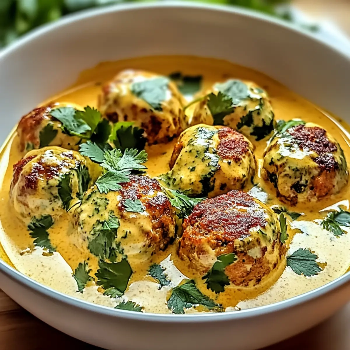 Thai Chicken Meatballs in Creamy Coconut Curry