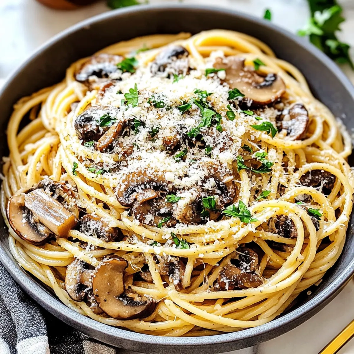 Mushroom Parmesan Pasta