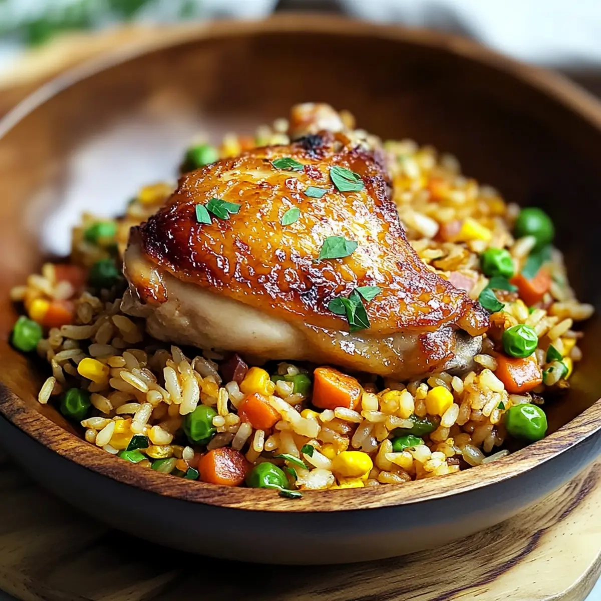 Chicken Thighs with Fried Rice
