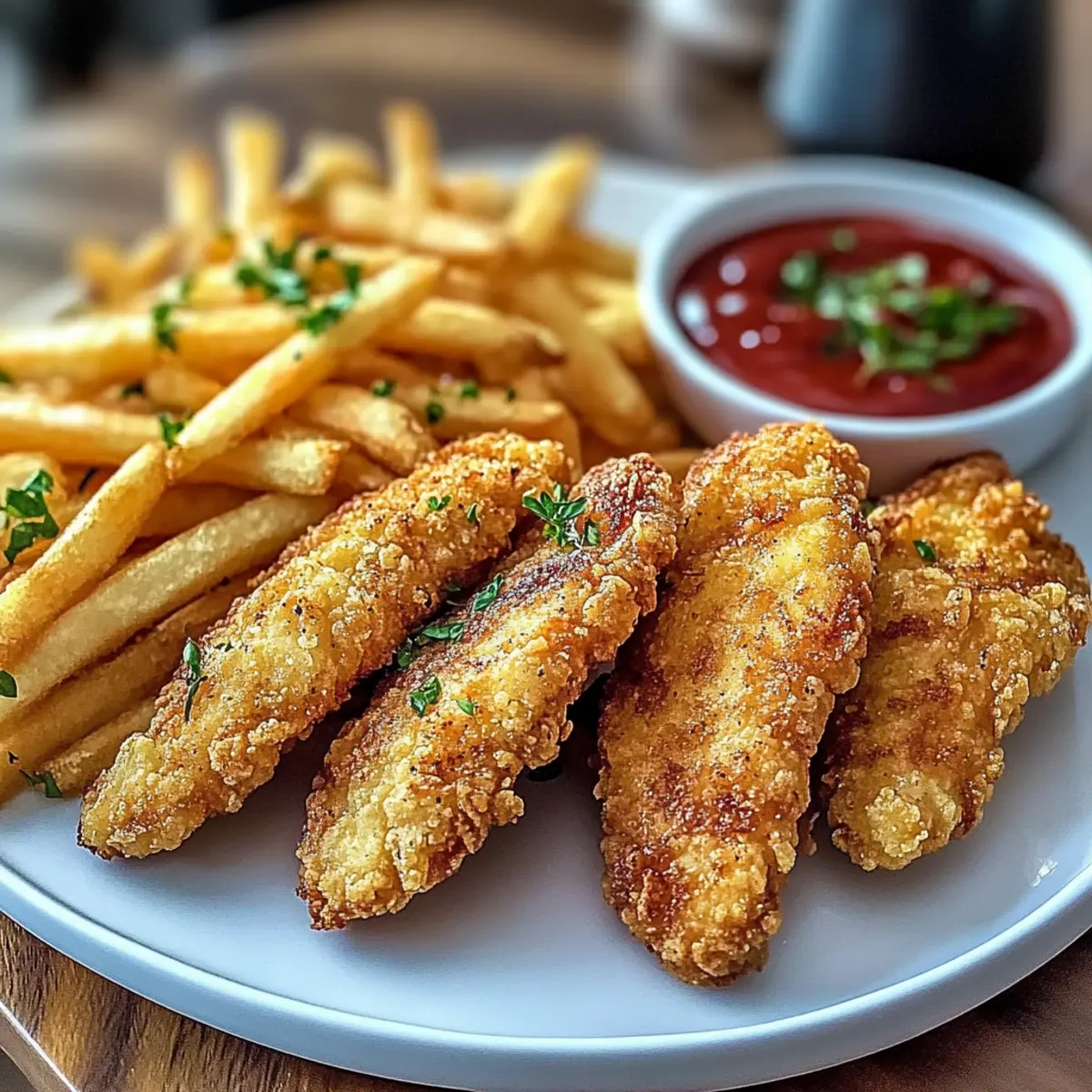 Crispy Chicken Tenders and Fries