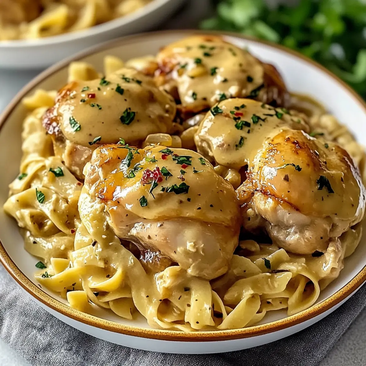 Slow Cooker Chicken Thighs and Noodles