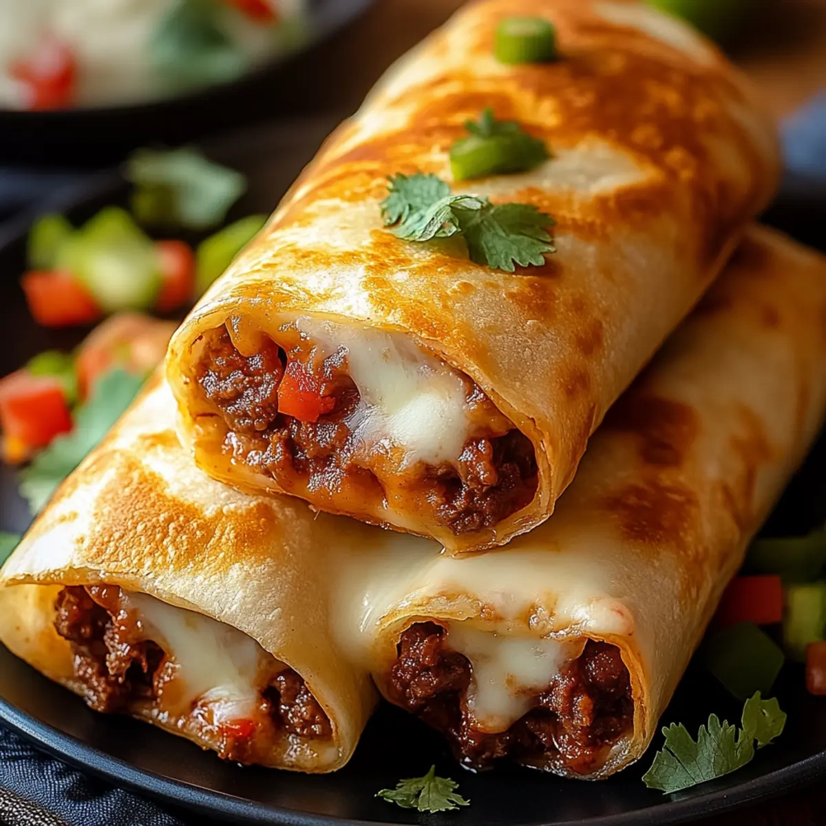 Beef and Cheese Chimichangas