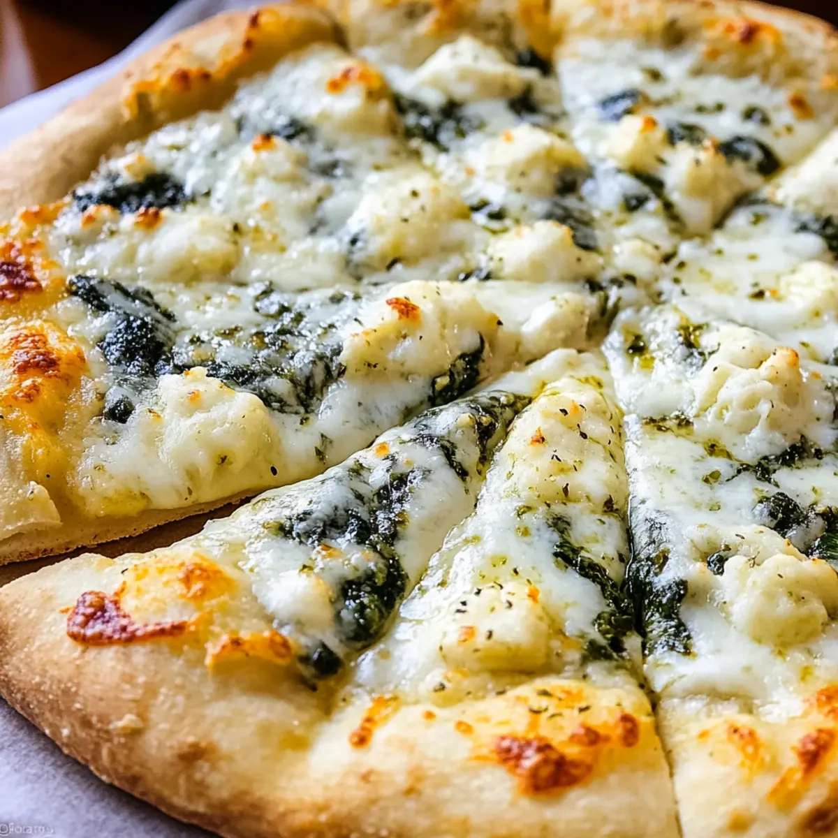 Spinach White Pizza