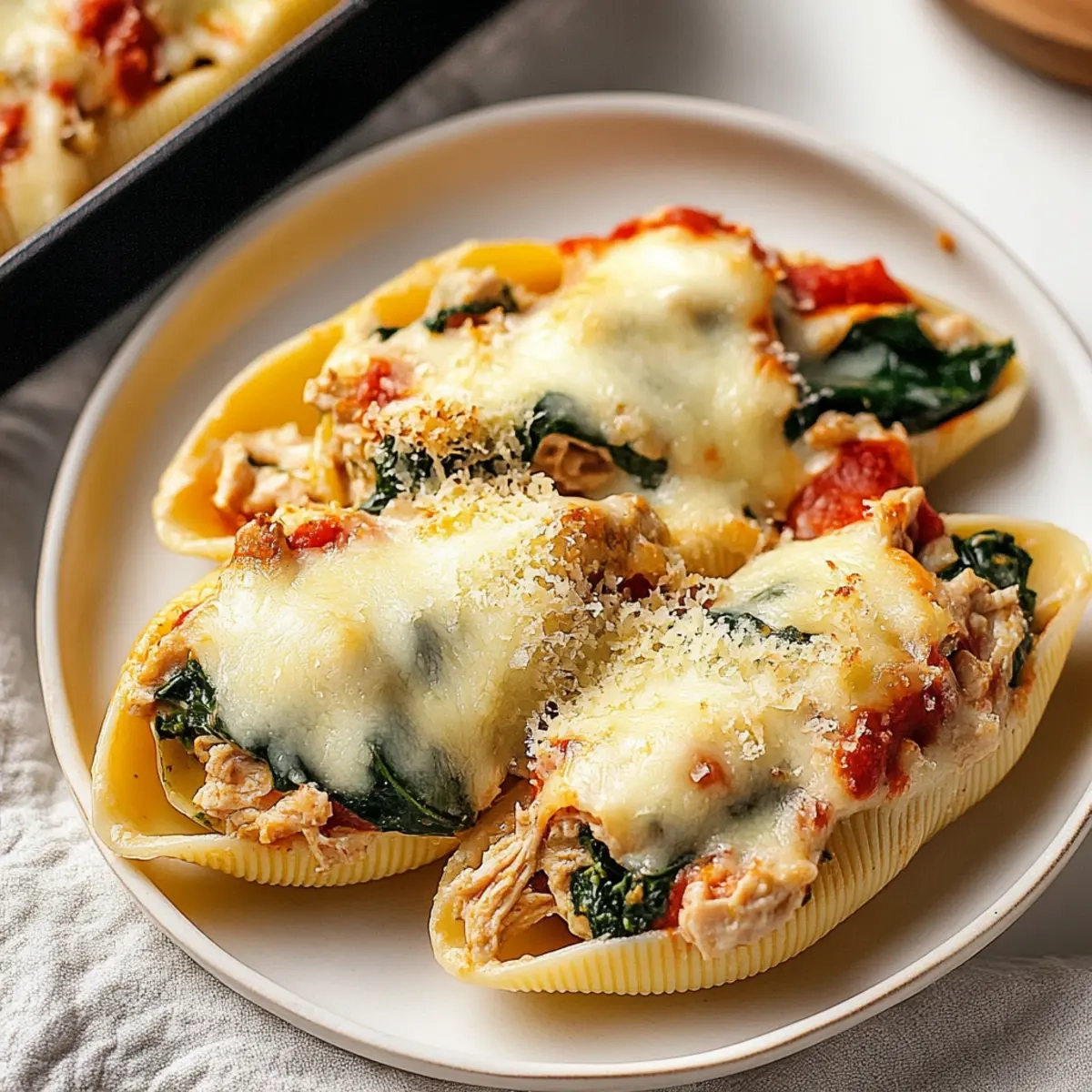 Garlic Chicken & Spinach Stuffed Shells