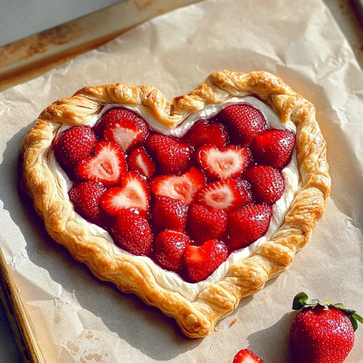 Heart Shaped Strawberry Galette