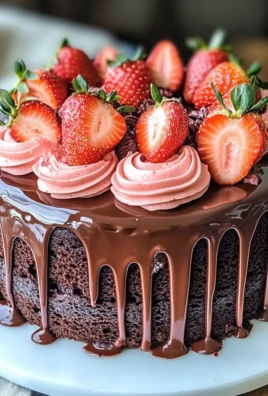 Valentine Chocolate Strawberry Cake