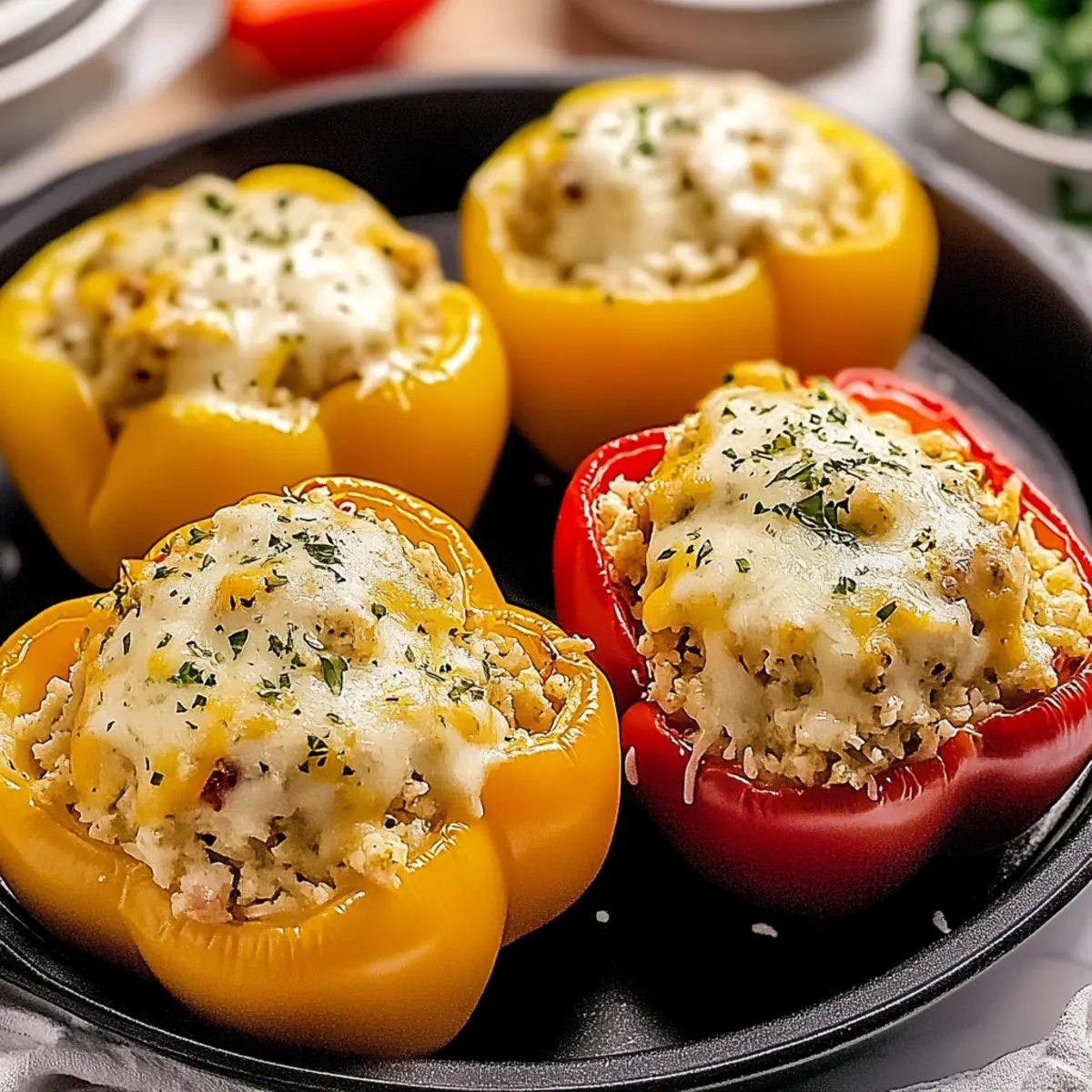 Cheesy Alfredo Stuffed Bell Peppers